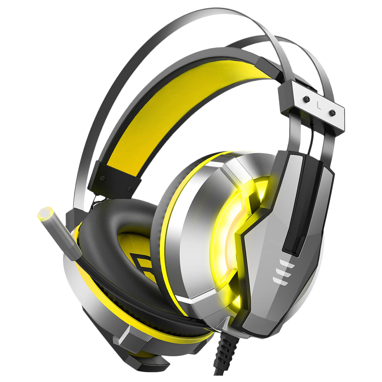 EKSA E800 Over Ear Wired Gaming Headset With LED Lights Yellow